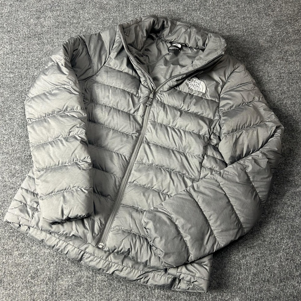 The North Face Jacket Womens Small Gray 550 Down Puffer Quilted Full Zip Warm
